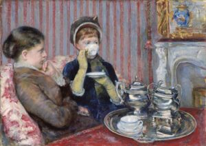 Mary Cassatt, The Tea, c 1880 Oil on canvas, 25.8 x 36.2 in Museum of Fine Arts, Boston, MA