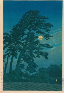 Kawase Hasui, Moon at Magome, 1930 Color woodblock print, 15.0 × 10.1 in National Diet Library, Tokyo, Japan