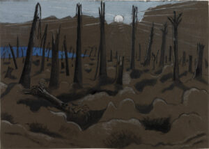 Paul Nash, Sunrise, Inverness Copse, 1918 Ink on paper, 10 x 14 in Imperial War Museum, London