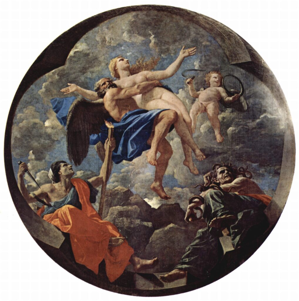 Nicolas Poussin, Time Defending Truth from the Attacks of Envy and Discord, 1641 Oil on canvas, 116.9 in Louvre Museum, Paris