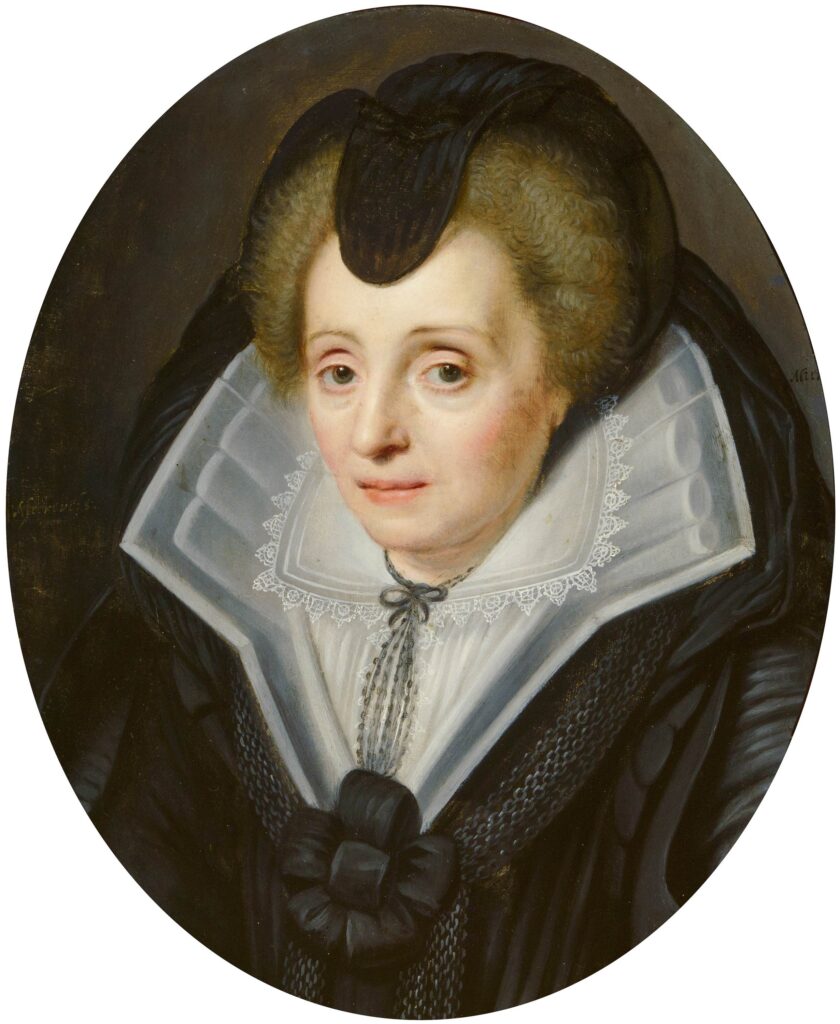 Michiel Jansz. van Mierevelt, Portrait of Louise de Coligny Oil on copper, 11 x 9 in Mauritshuis, The Hague