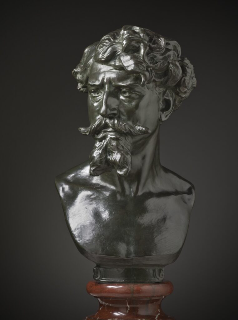 Jean-Baptiste Carpeaux, Portrait of the Artist Pierre-François-Eugène Giraud, 1862 Bronze on red marble base, 19 1/4 x 11 13/16 x 10 in Los Angeles County Museum of Art