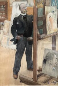 Carl Larsson, Self-Portrait 1906 Oil on canvas, 37.8 x 28.7 in