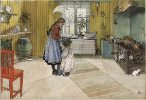 Carl Larsson, The Kitchen 1898 Watercolor on paper 16.5 x 23.6 in, Nationalmuseum Stockholm