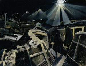 Paul Nash, The Ypres Salient at Night, 1918 Oil on panel, 28.1 x 36.2 in Imperial War Museum, London