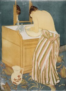 Mary Cassatt, Woman Bathing (La Toilette), 1890–91 Color aquatint and drypoint, 17.5 x 12.0 in Metropolitan Museum of Art, New York, NY