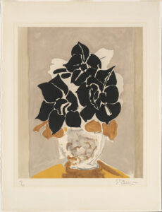 Georges Braque, Amaryllis, 1958 Color lift-ground aquatint on ivory wove paper, 21 3/8 × 17 11/16 in Art Institute of Chicago
