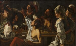 Theodoor Rombouts, Card and Backgammon Players. Fight over Cards, 1620 – 1629 Oil on canvas, 94.9 x 59.1 in National Gallery of Denmark, Copenhagen