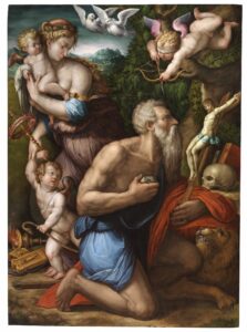 Giorgio Vasari, Temptations of St Jerome, 1541 Oil on panel, 66.9 x 48.2 in Palazzo Pitti, Florence