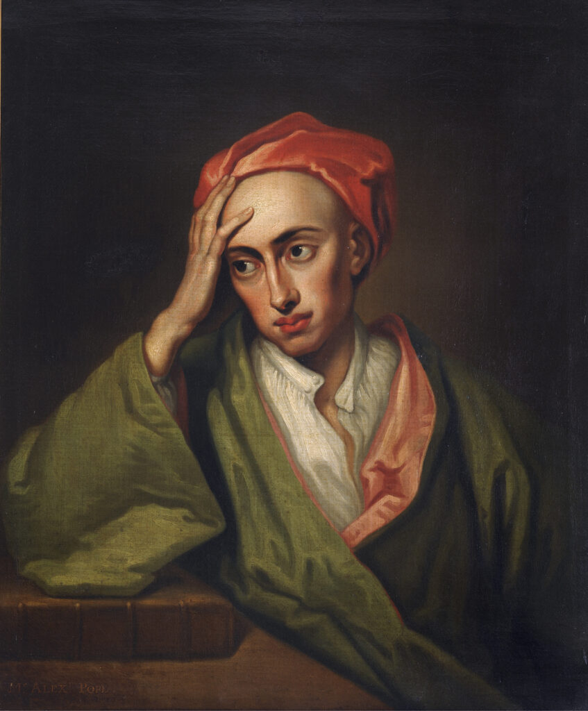 Sir Godfrey Kneller, Portrait of Alexander Pope, 1722 Oil on canvas, 28.9 x 24 in St John's College, Cambridge, UK