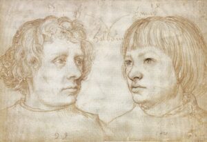Hans Holbein the Elder, Ambrosius Holbein and Hans Holbein, 1493 Silverpoint on paper, 4.1 x 6.1 in Kupferstichkabinett, Berlin