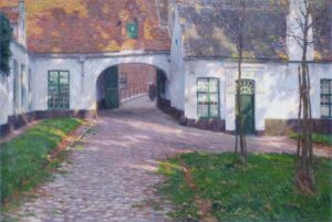 Emmanuel Viérin, Entrance to the Beguinage, Bruges, 1911 Oil on canvas, 47.2 x 31.5 in Private Collection