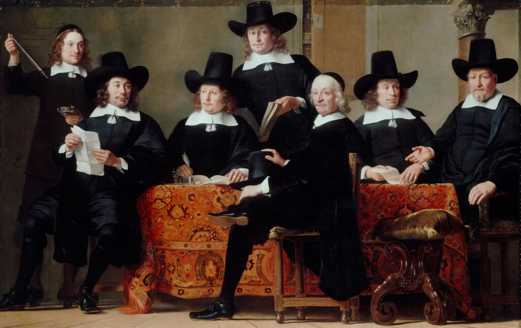 Ferdinand Bol, The Governors of the Amsterdam Wine Merchants' Guild, 1659 Oil on canvas, 119.9 x 76.2 in Alte Pinakothek