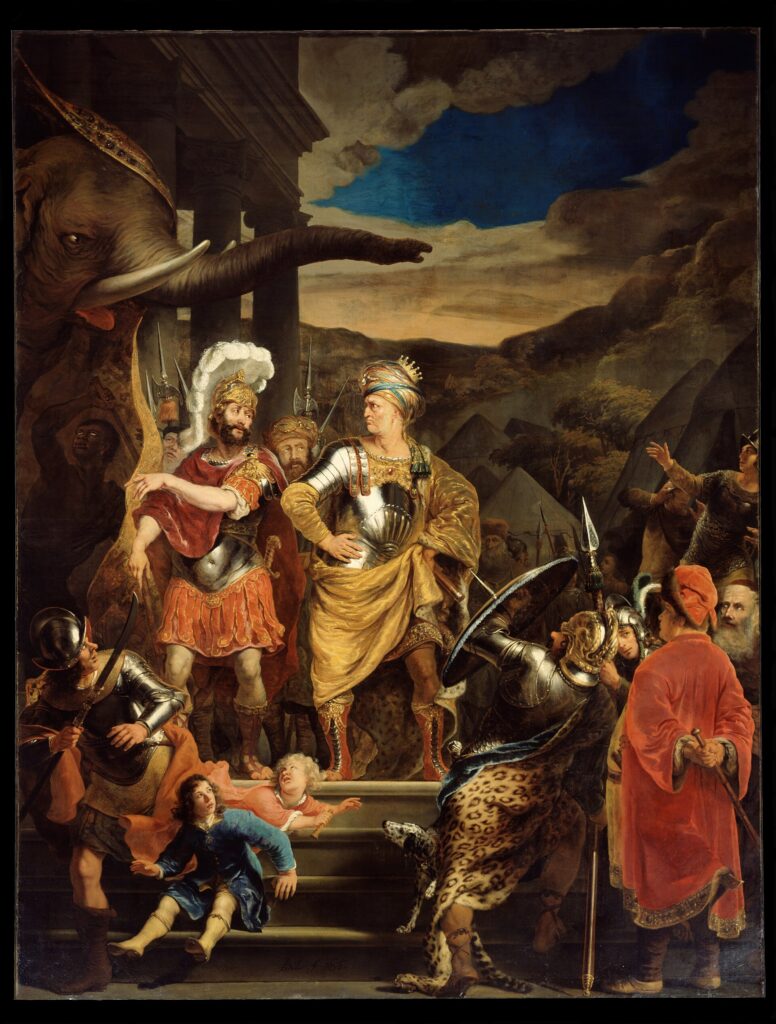 Ferdinand Bol, Fabricius and Pyrrhus, 1656 Oil on canvas, 104.7 x 79.1 in Royal Palace Amsterdam
