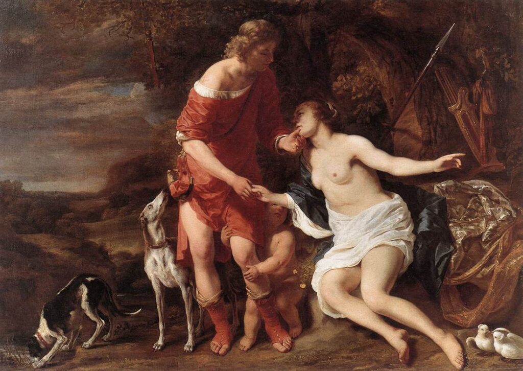 Ferdinand Bol, Venus and Adonis, c 1658 Oil on canvas, 90.6 x 66.1 in Rijksmuseum
