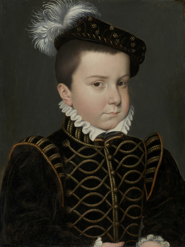 François Clouet, Hercule-François, Duke of Alençon and of Anjou, 1561 Oil on panel, 12.3 x 9.3 in Royal Collection Trust, UK