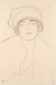 Gustav Klimt, Portrait in a Hat, 1917–1918 Pencil, 22.4 x 14.8 in National Gallery Prague