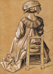 Hans Holbein the Elder, Saint Thekla, c 1516 Oil on panel, 48.8 x 27.2 in Cathedral Treasury Museum, Freising