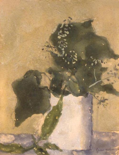 Gwen John, Ivy Leaves in a White Jug, c 1915 – 1920 Oil on canvas, 6.4 x 4.9 in Aberdeen Art Gallery, Aberdeen