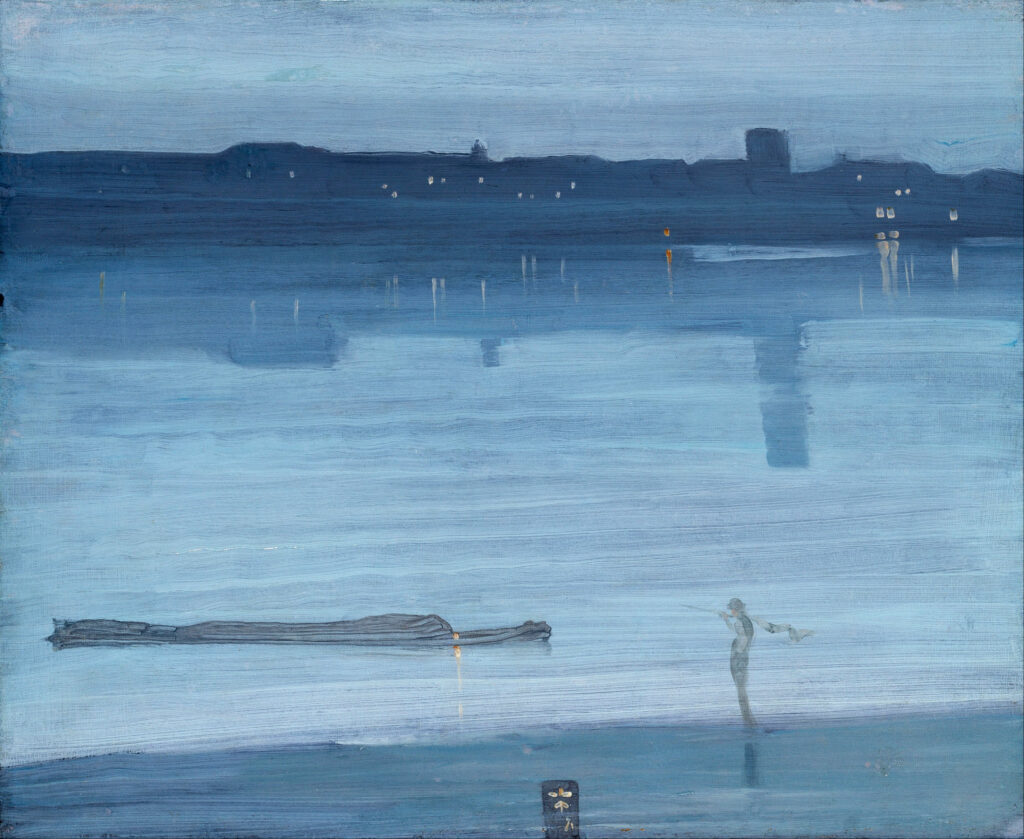 James Whistler, Nocturne: Blue and Silver – Chelsea, 1871 Oil on wood, 23.9 x 19.8 in Tate Britain, London
