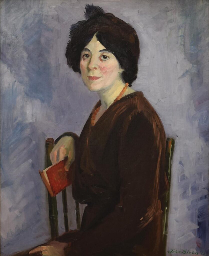 John Sloan, Henrietta with Red Book, 1913 Oil on canvas, 32 x 26 in Reading Public Museum, Reading