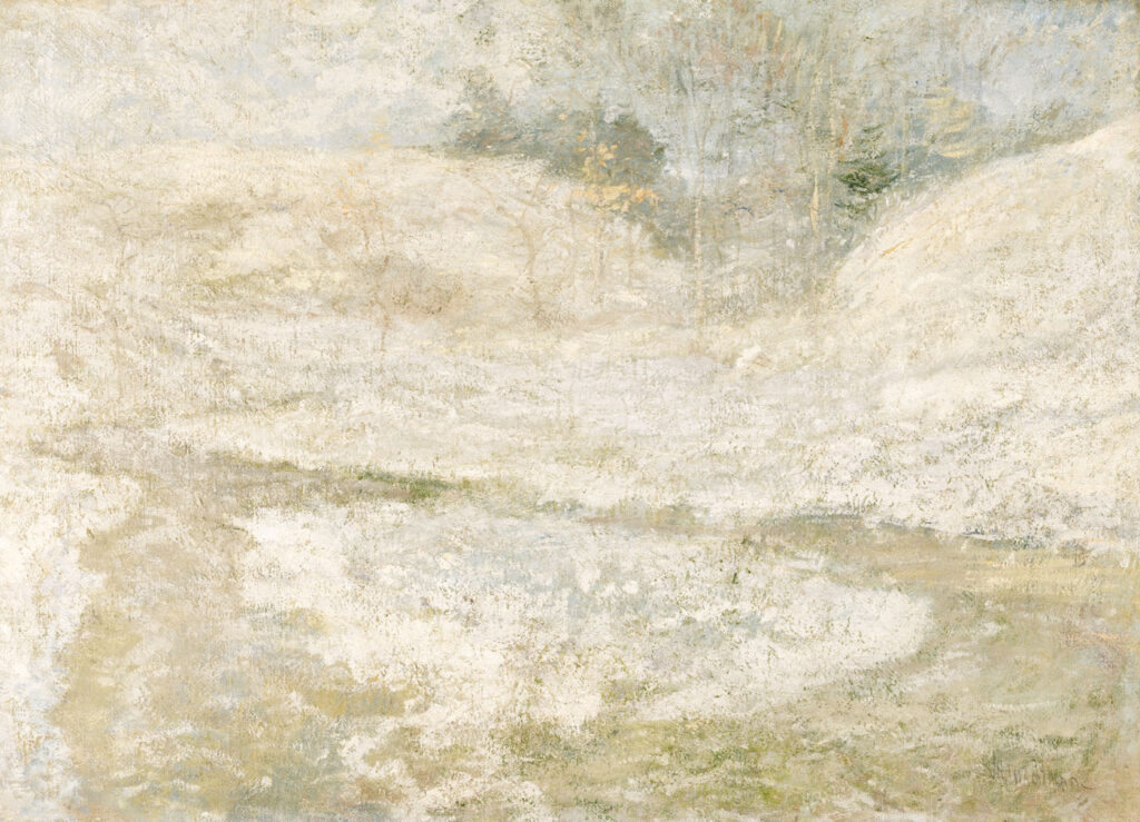 John Henry Twachtman, The Brook, Greenwich, Connecticut, c 1890–1900 Oil on canvas, 25.1 x 34.9 in Smithsonian American Art Museum, Washington DC