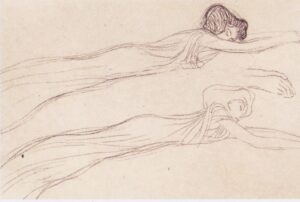 Gustav Klimt, The Longing for Happiness, c 1901 Black chalk, 12.5 x 17.9 in Albertina, Vienna