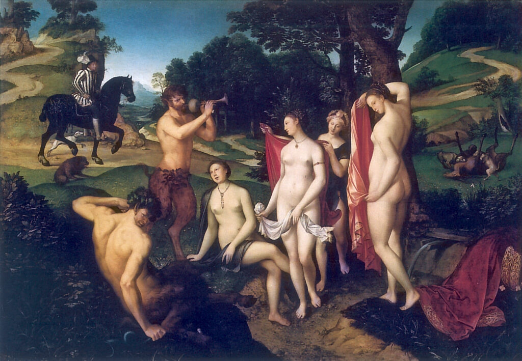 François Clouet, The Bath of Diana/The Noble Bathers, 1550–1559 Oil on panel, 53.5 x 77.6 in Musée des Beaux-Arts de Rouen