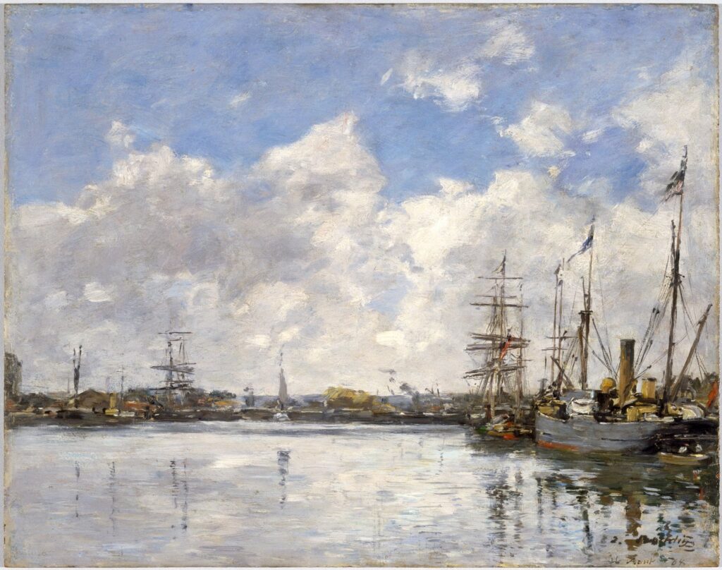 Eugène Boudin, Le Havre, The Port, 1884 Oil on panel, 12.7 x 16.1 in Brooklyn Museum, New York