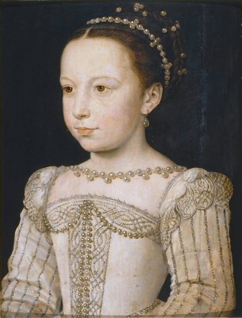 François Clouet, Marguerite de Valois as a Child, c 1560 Oil on panel, 12.2 x 9.4 in Musée Condé, Chantilly