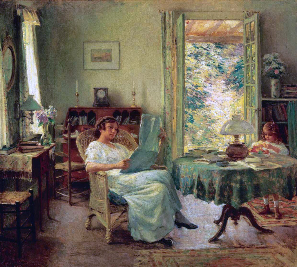 Willard Metcalf, Summer at Hadlyme, 1914 Oil on canvas, 25.8 x 28.8 in Florence Griswold Museum, Old Lyme