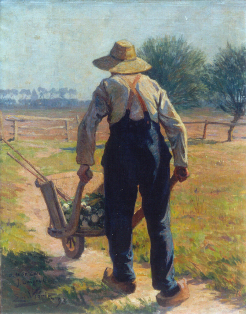 Emmanuel Viérin, Peasant with Wheelbarrow, 1893 Oil on canvas, 15 x 18.5 in Private Collection