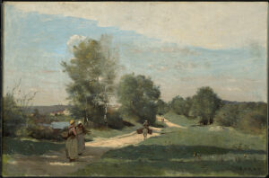 Camille Corot, Road by the Water, c 1865–1870 Oil on canvas, 15.9 x 23.8 in Clark Art Institute, Williamstown