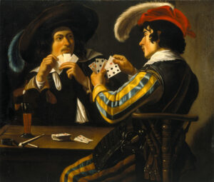 Theodoor Rombouts, The Card Players, 1616 – 1639 Oil on canvas, 44 x 37.4 in Residenzgalerie Salzburg, Salzburg