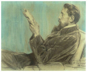 Murray Urquart Portrait of Emmanuel Viérin, 1907 Charcoal, pastel and pencil on paper, 32.3 x 39.4 in Private collection