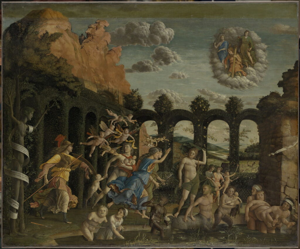 Andrea Mantegna, Minerva Expelling the Vices from the Garden of Virtue, 1475–1500 Tempera on canvas, 63 x 75.6 in Louvre Museum, Paris