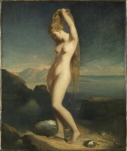 Théodore Chassériau, Venus Anadyomene/Venus of the Sea, 1838 Oil on canvas, 25.8 × 21.7 in Musée du Louvre, Paris