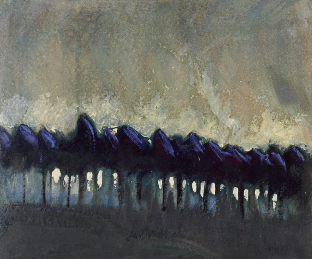 Mikalojus Konstantinas Čiurlionis, Forest, 1906 Tempera on cardboard, 11.2 × 13.6 in M. K. Čiurlionis National Museum of Art, Kaunas, Lithuania