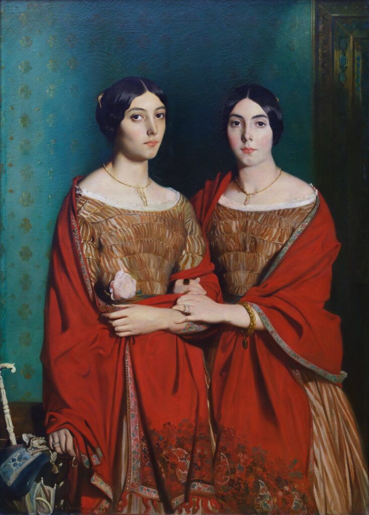 Théodore Chassériau, The Artist’s Sisters/The Two Sisters, 1843 Oil on canvas, 70.9 × 53.1 in Musée du Louvre, Paris
