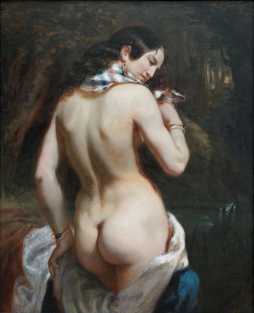 Théodore Chassériau, The Bather, 1842 Oil on canvas, 39.3 × 30.3 in Neue Pinakothek, Munich