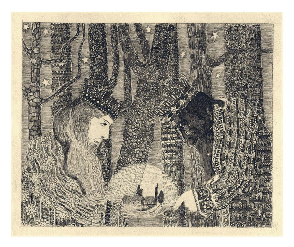 Mikalojus Konstantinas Čiurlionis, Fairy Tale of the Kings, 1908 India ink on paper, 4.2 × 5.1 in M. K. Čiurlionis National Museum of Art, Kaunas, Lithuania