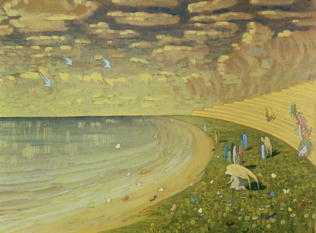 Mikalojus Konstantinas Čiurlionis, Angels/Paradise, 1909 Tempera on cardboard, 18.5 × 24.3 in M. K. Čiurlionis National Museum of Art, Kaunas, Lithuania