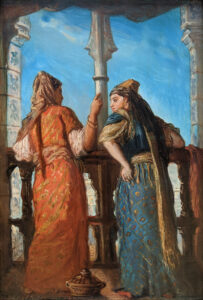 Théodore Chassériau, Jewish Women on a Balcony, Algiers, 1849 Oil on wood, 14.8 × 10 in Musée du Louvre, Paris