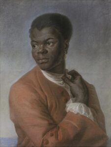 Maurice Quentin de La Tour, A Man Buttoning Up His Shirt Collar, 1741 Pastel on bluish-gray paper, 25.6 x 21.1 in Museum of Art and History, Geneva, Switzerland