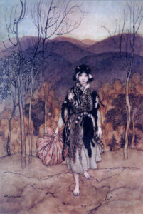 Arthur Rackham, All-Kinds-of-Fur, c 1909 Book illustration Grimm's Fairy Tales