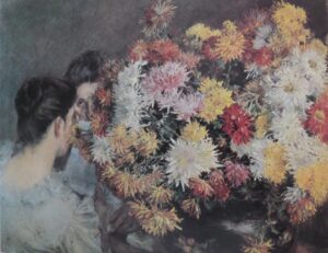Kuroda Seiki, Chrysanthemums and Western Woman, 1892 Oil on canvas Wikimedia Commons