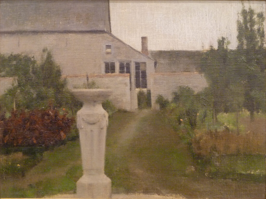 Fernand Khnopff, The Garden in Famellette, c 1886 Oil on canvas, dimensions unknown Fin-de-Siècle Museum, Brussels