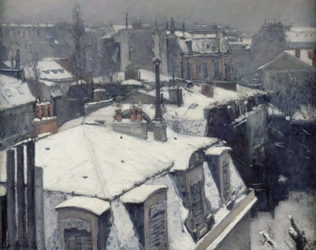 Gustave Caillebotte, Rooftops in the Snow, 1878 Oil on canvas, 25.6 x 31.9 in Musée d'Orsay, Paris