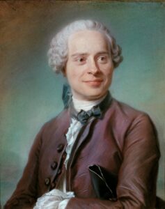 Maurice Quentin de La Tour, Portrait of Jean Le Rond d'Alembert, 1753 Pastel on blue paper, mounted on canvas, 21.7 x 18 in Louvre Museum, Paris