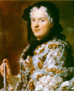 Maurice Quentin de La Tour, Portrait of Marie Leszczyńska, Queen of France, c 1748 Pastel on blue paper, mounted on canvas, 25.2 x 21.3 in Louvre Museum, Paris